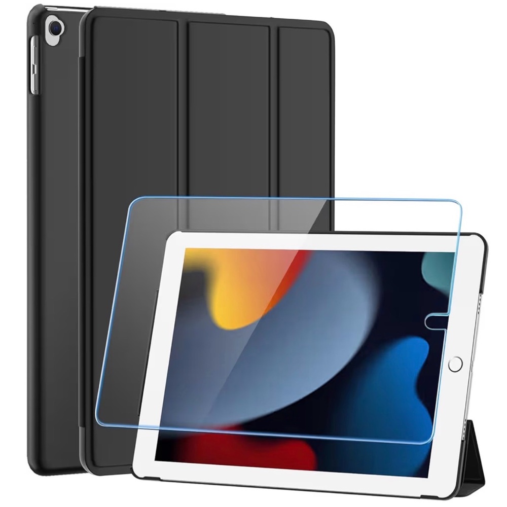 iPad Black Tablet Case with Screen Protector 10.2” NWT